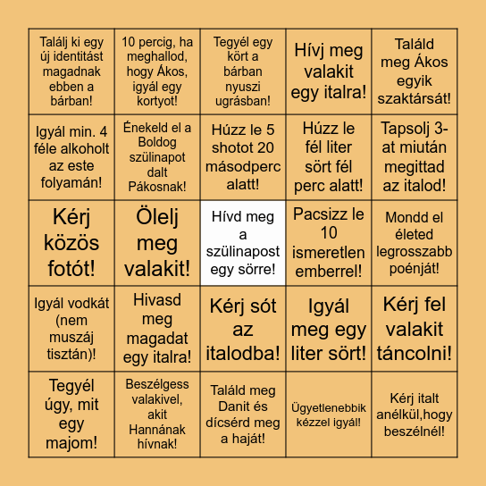 Boldog szülinapot Ákos! Bingo Card