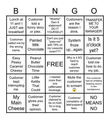 DG CUSTOMER SERVICE BINGO Card