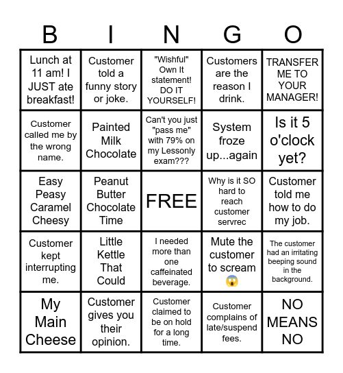 DG CUSTOMER SERVICE BINGO Card