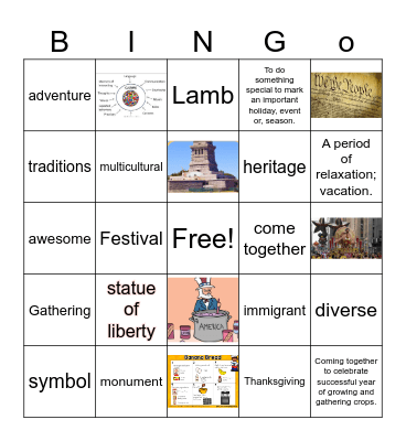 Vocabulary Bingo Card