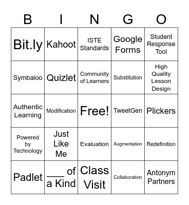 November Tech Training Bingo! Bingo Card
