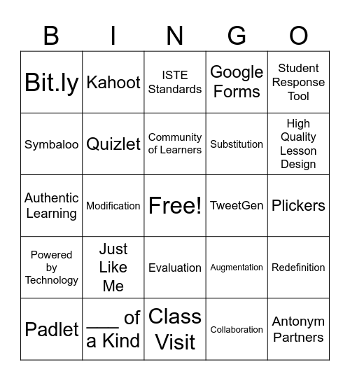 November Tech Training Bingo! Bingo Card