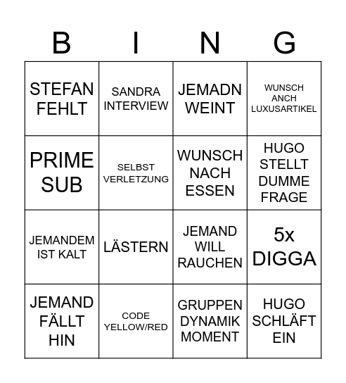 7VSWILD Bingo Card