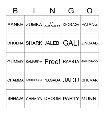MUSICAL BINGO Card