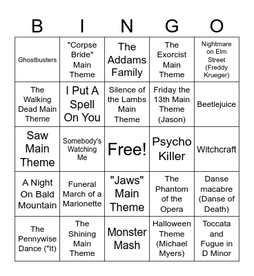 Halloween Bingo Card
