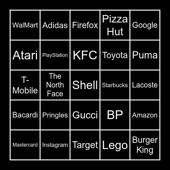 Guess the Logo Bingo Card