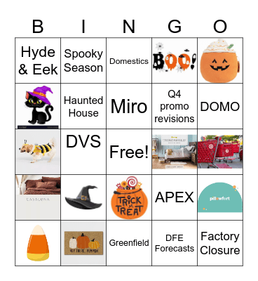 Domestics Halloween Bingo Card