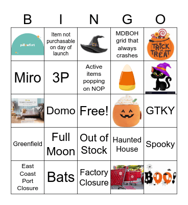 Domestics Halloween Bingo Card