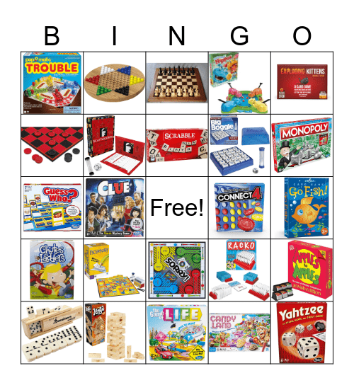 Family Games Bingo Card