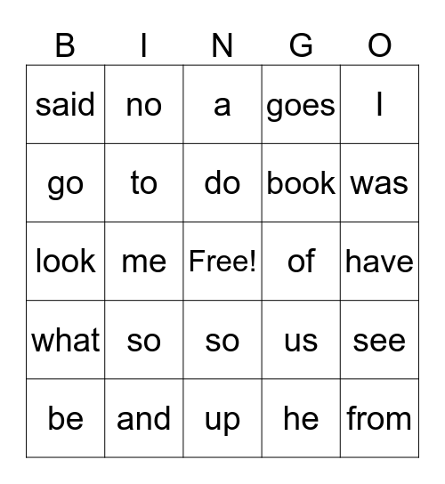 UFLI BINGO Card