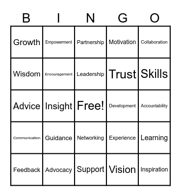 HeliUM Mentorship Bingo! Bingo Card