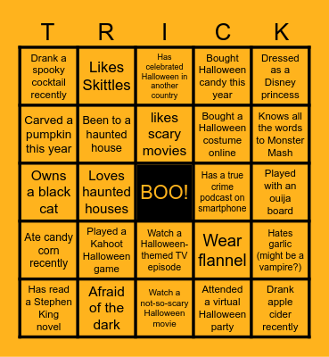 TPM Halloween Bingo Card