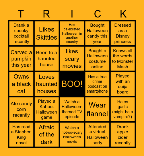 TPM Halloween Bingo Card