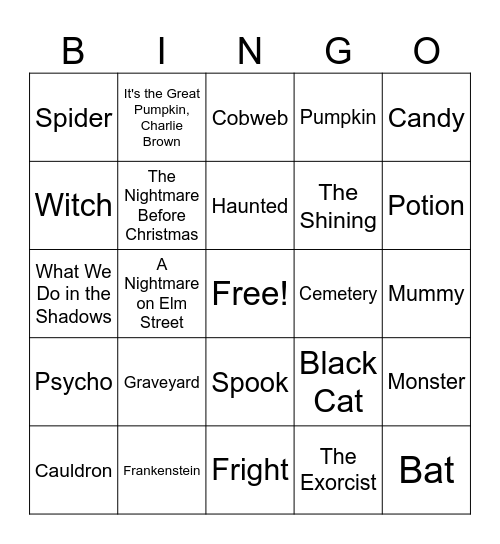 HR Halloween Bingo! Bingo Card