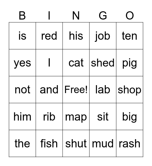 1.1 - 1.3 BINGO Card