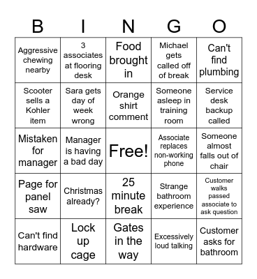 MET Bingo Card