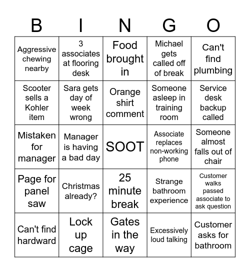 MET Bingo Card