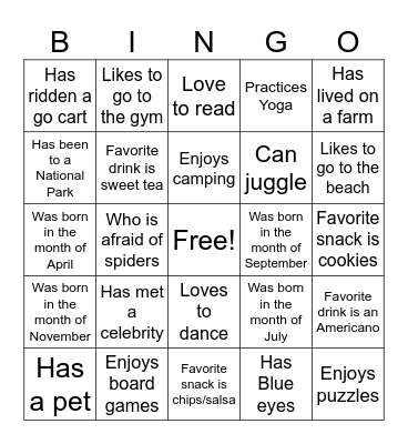 Find Someone Who?? Bingo Card