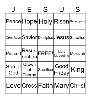 Easter Bingo! Bingo Card