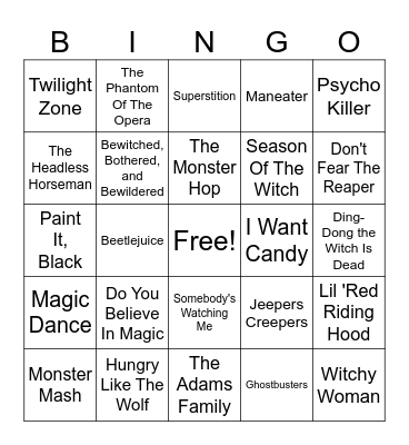 Halloween Bingo! Bingo Card