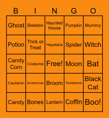 Halloween Bingo Card