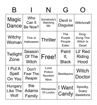 Halloween Bingo! Bingo Card