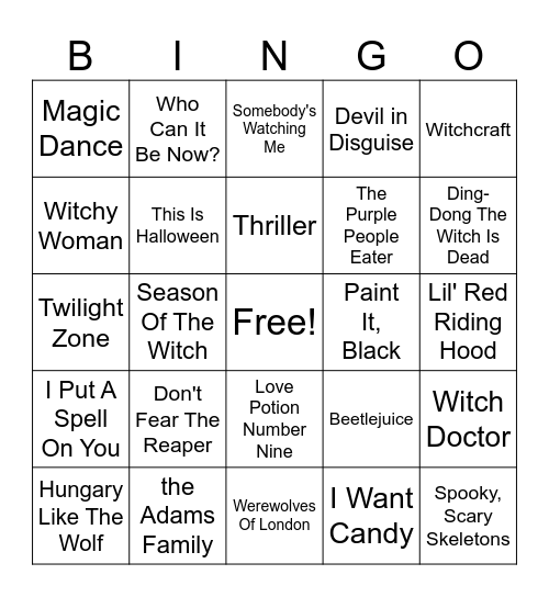 Halloween Bingo! Bingo Card