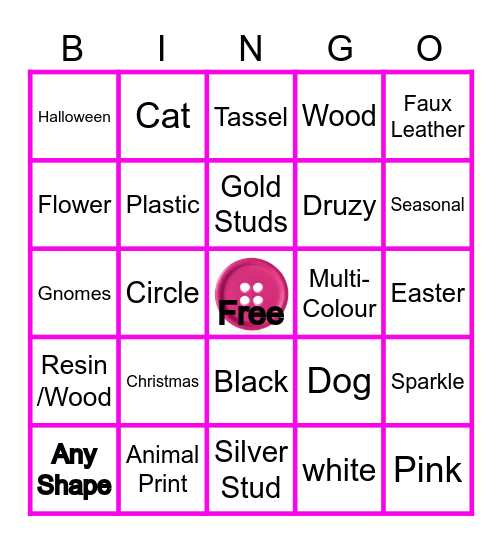 BUTTON UP Bingo Card