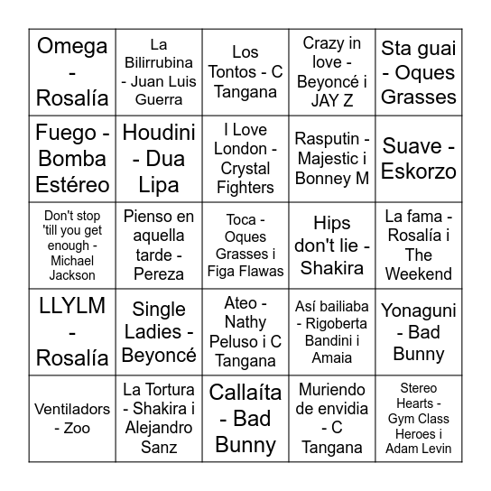 El Bingo del Juagulín Bingo Card