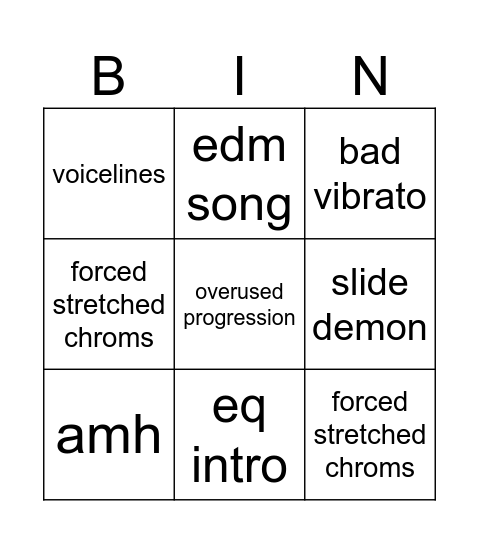 hello tack Bingo Card