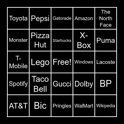 Guess the Logo Bingo Card