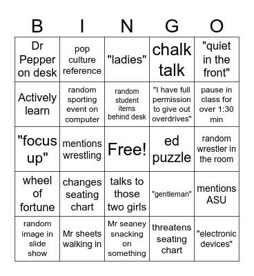 Besset Bingo Card