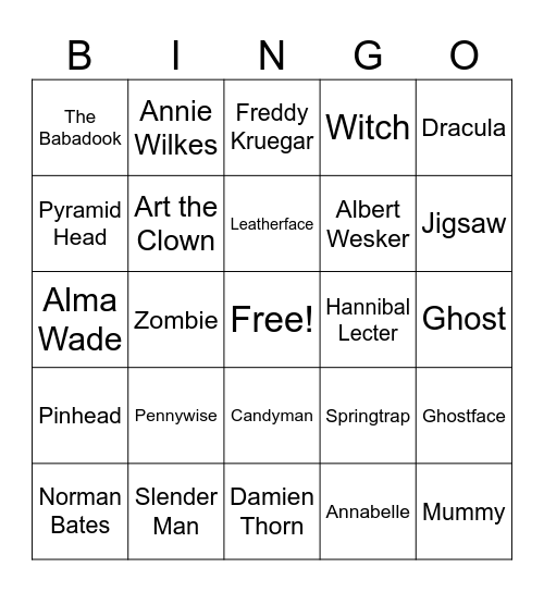 GTO Spooktacular Bingo Card