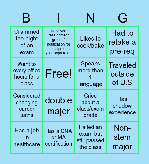 M.O.M BINGO Card