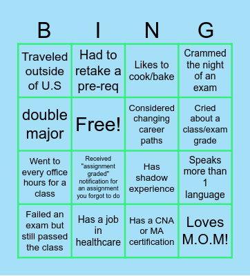 M.O.M BINGO Card