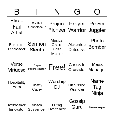 New Host Training BINGO Card