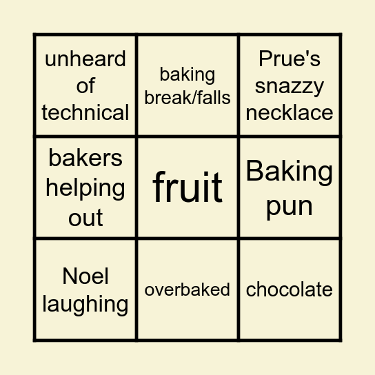 Autumn Week Bingo Card