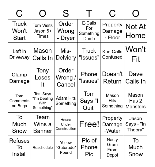 Ultimate Logistics Bingo Card