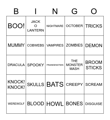 HALLOWEEN Bingo Card