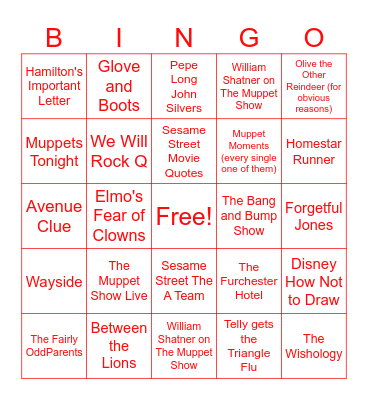 YouTube Bingo Card