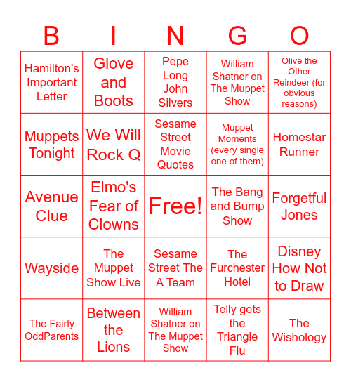 YouTube Bingo Card