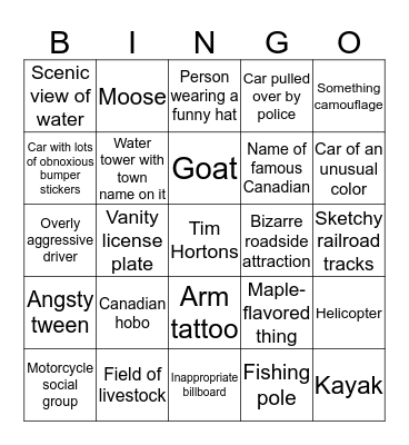 The 2016 Psarakis Road Trip Car-Bingo Xtravaganza Bingo Card