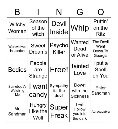 Halloween #2 Bingo Card