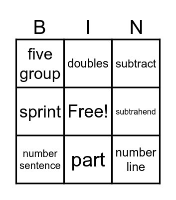 Math Bingo Card