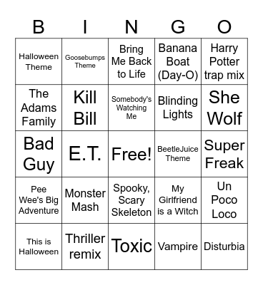 Halloween Bingo Card