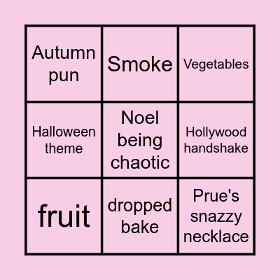 Autumn week Bingo Card