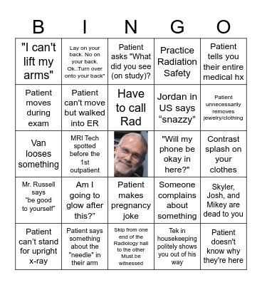 Radiology Week Bingo Card