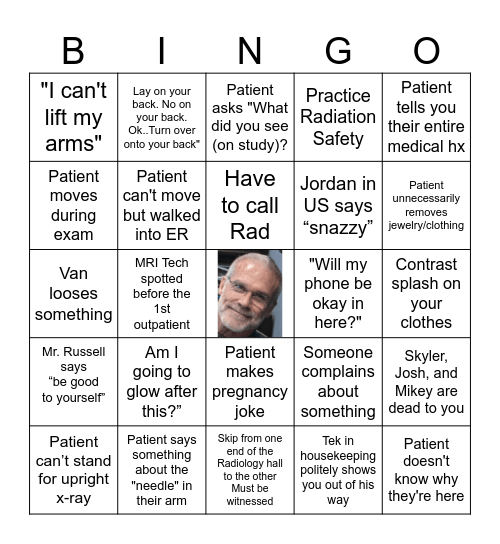 Radiology Week Bingo Card