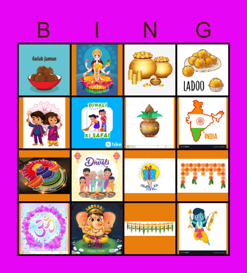 HAPPY DIWALI Bingo Card