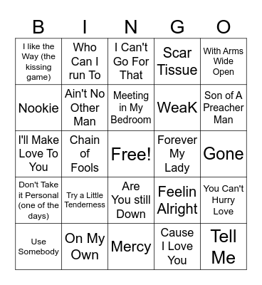 Black & White Soul Bingo Card